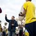 Michigan Marching Band Director Scott Boerma leads the Michigan fight song at the end of practice on Thursday. Boerma says it’s exciting to see how much the musicians can impact the fans and the game. "That’s why we are there - to enhance the experience for the fans, and to help them rally behind the team." Daniel Brenner I AnnArbor.com